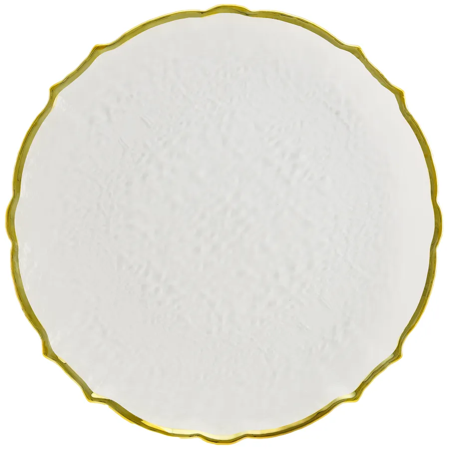 Тарелка "Линдгрен" прозрачная с золотым кантом - Фото миниатюра 1
