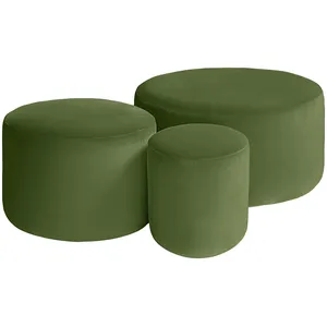 Набор пуфов "Фуфик" зеленый чай бархат