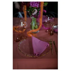 Тарелка "Линдгрен" прозрачная с золотым кантом - Фото 4