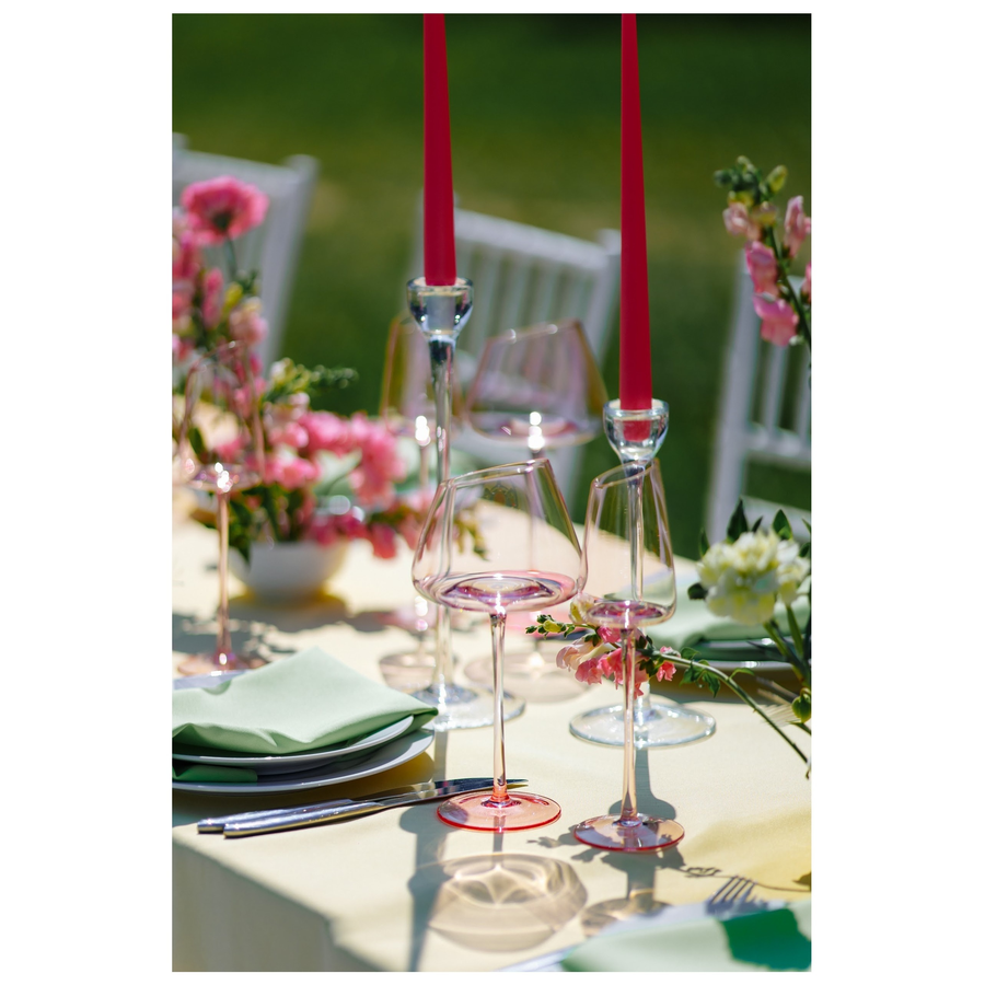 Бокал "Роулинг"  пыльно-розовый под шампанское - Фото миниатюра 4