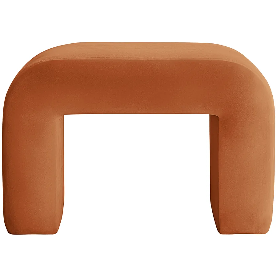 Пуфик "Боу" мини рыжая лиса бархат - Фото миниатюра 1