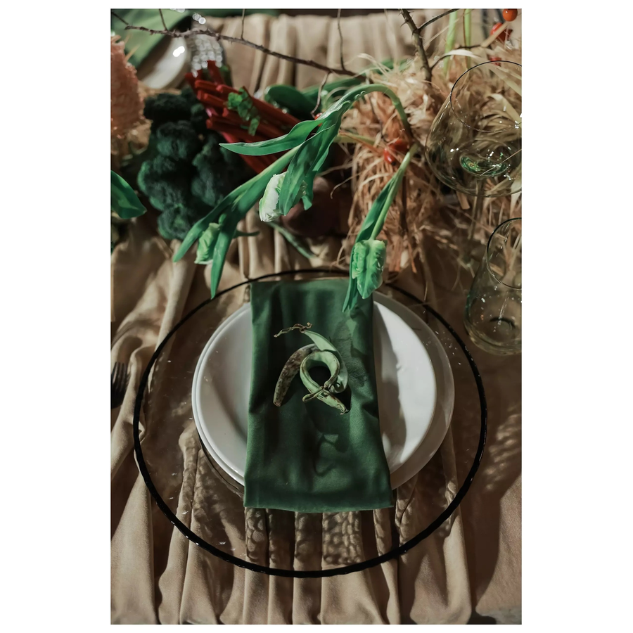 Тарелка "Барто" прозрачная с черным кантом - Фото миниатюра 2