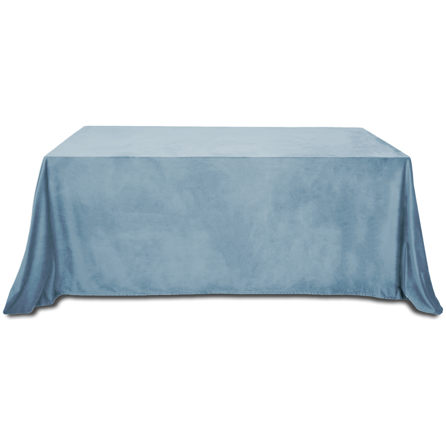 Скатерть бархатная "Бета" голубой сапфир прямоугольная - Фото миниатюра 1