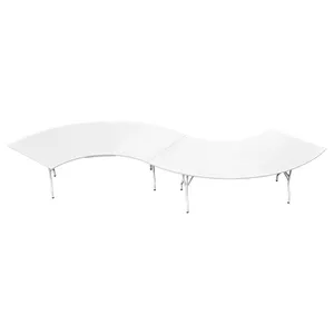 Банкетный стол "Вольф" змейка 2 части белый