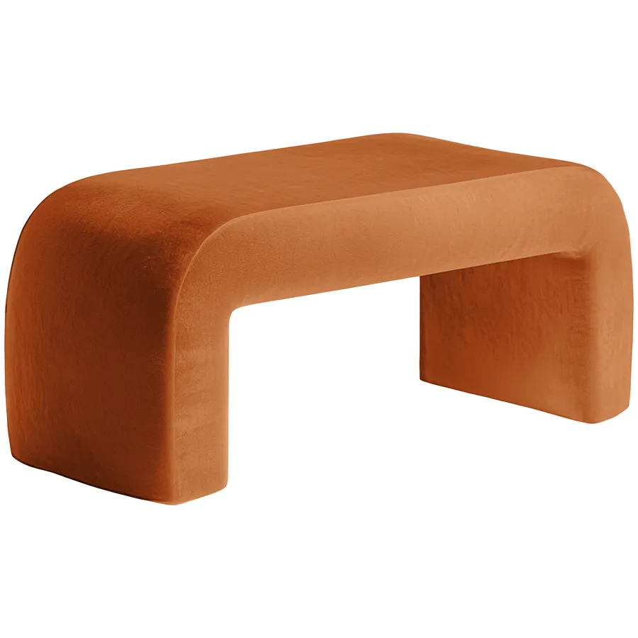 Пуфик "Боу" макс рыжая лиса бархат - Фото миниатюра 2