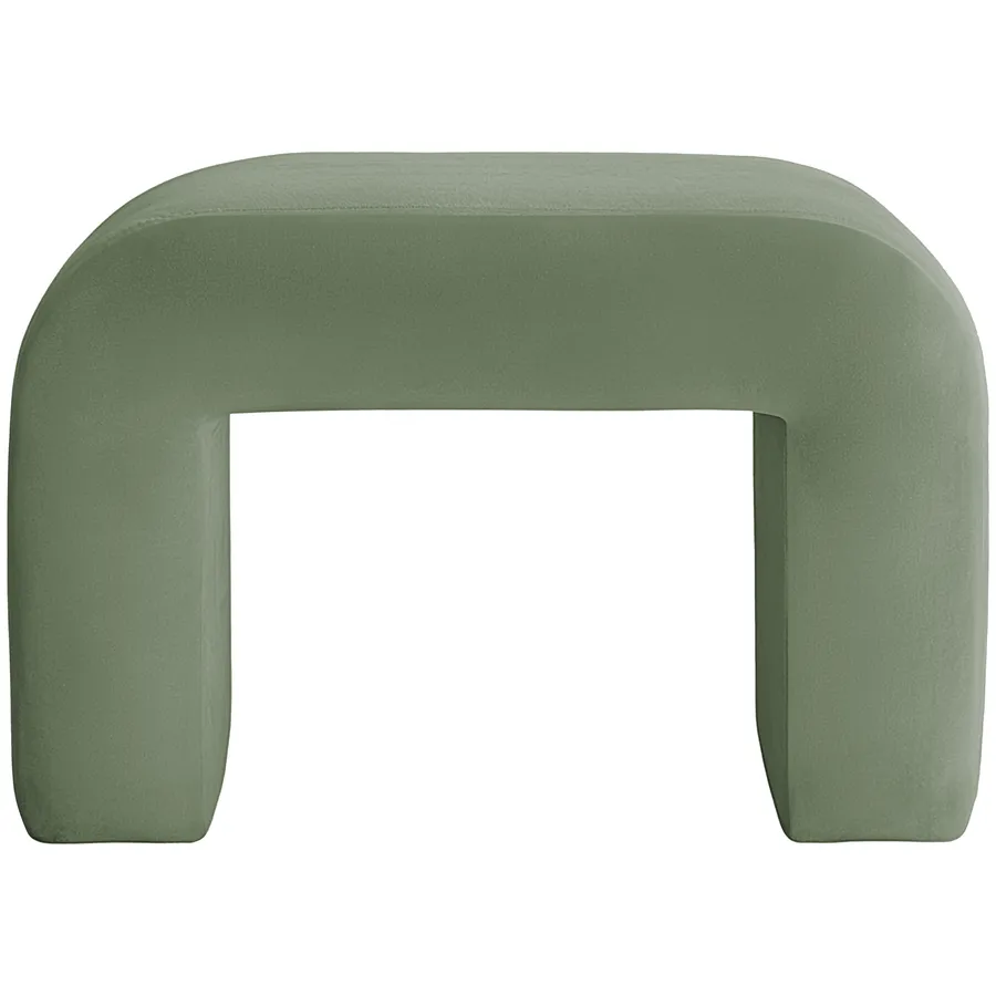 Пуфик "Боу" мини | светло-зеленый бархат - Фото миниатюра 1