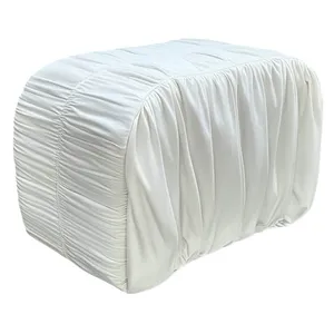 Пуфик "Боу" мини | ледяной белый драпировка бархат