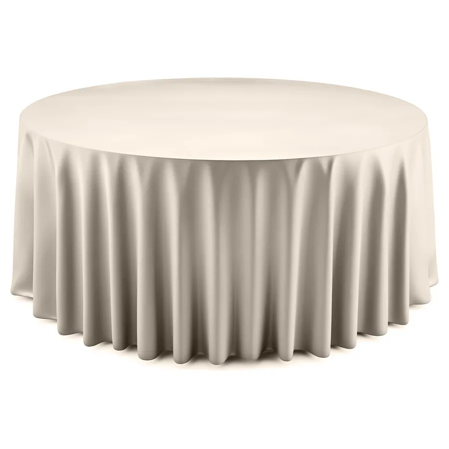 Скатерть "Шелк" пудровая | круглая - Фото миниатюра 1