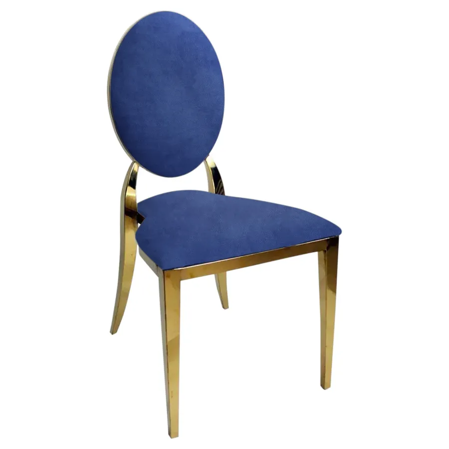 Стул "Вашингтон" золотой, синий Ван Гога бархат - Фото миниатюра 1