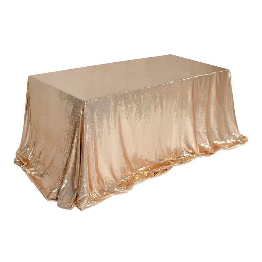 Скатерть с пайетками "Дельта" розовое золото прямоугольная - Фото миниатюра 2