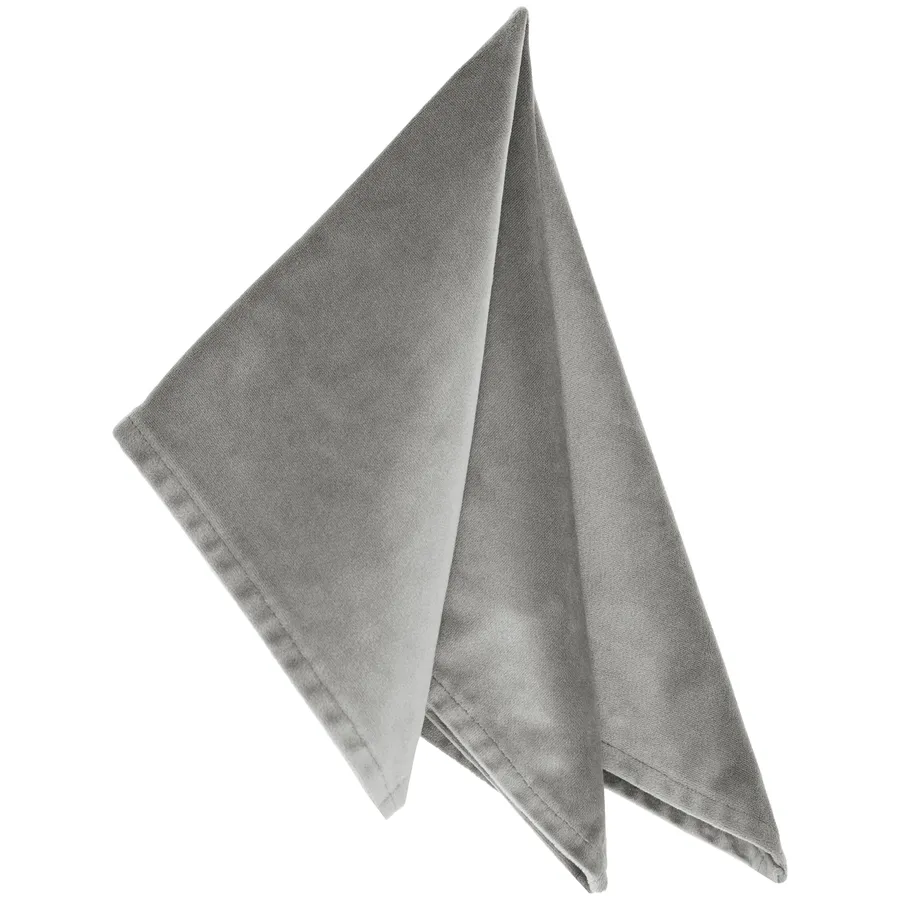 Салфетка бархатная "Бета" серая - Фото миниатюра 1