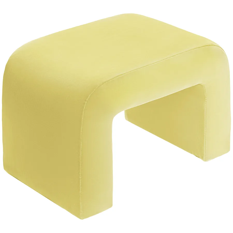 Пуфик "Боу" мини спелая дыня бархат - Фото миниатюра 2