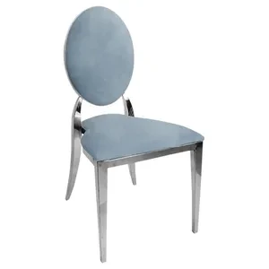 Стул "Вашингтон" серебряный, голубой сапфир бархат