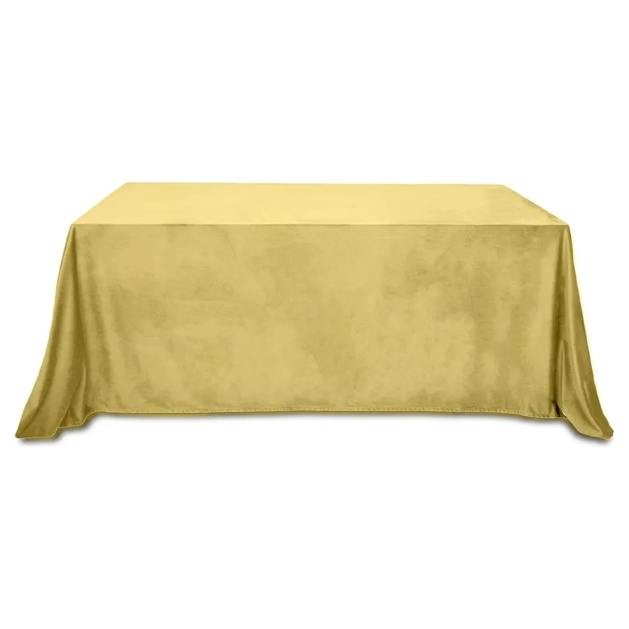 Скатерть бархатная "Бета+" золотая горчица прямоугольная - Фото миниатюра 1