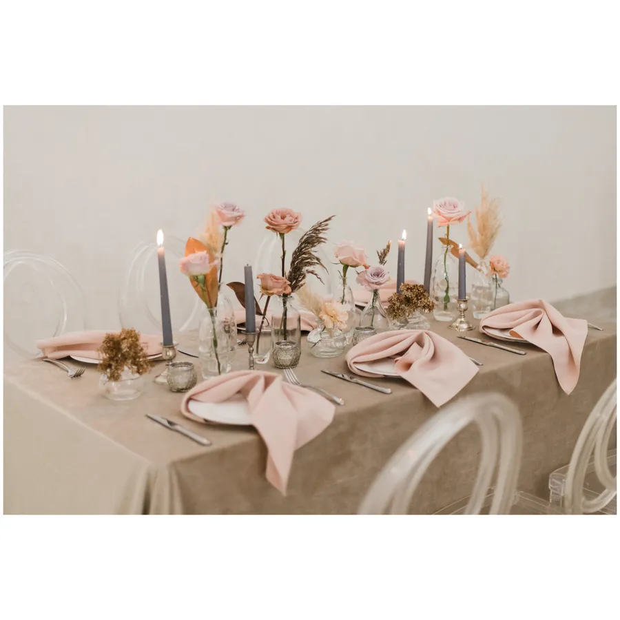 Скатерть бархатная "Бета" капучино прямоугольная - Фото миниатюра 4