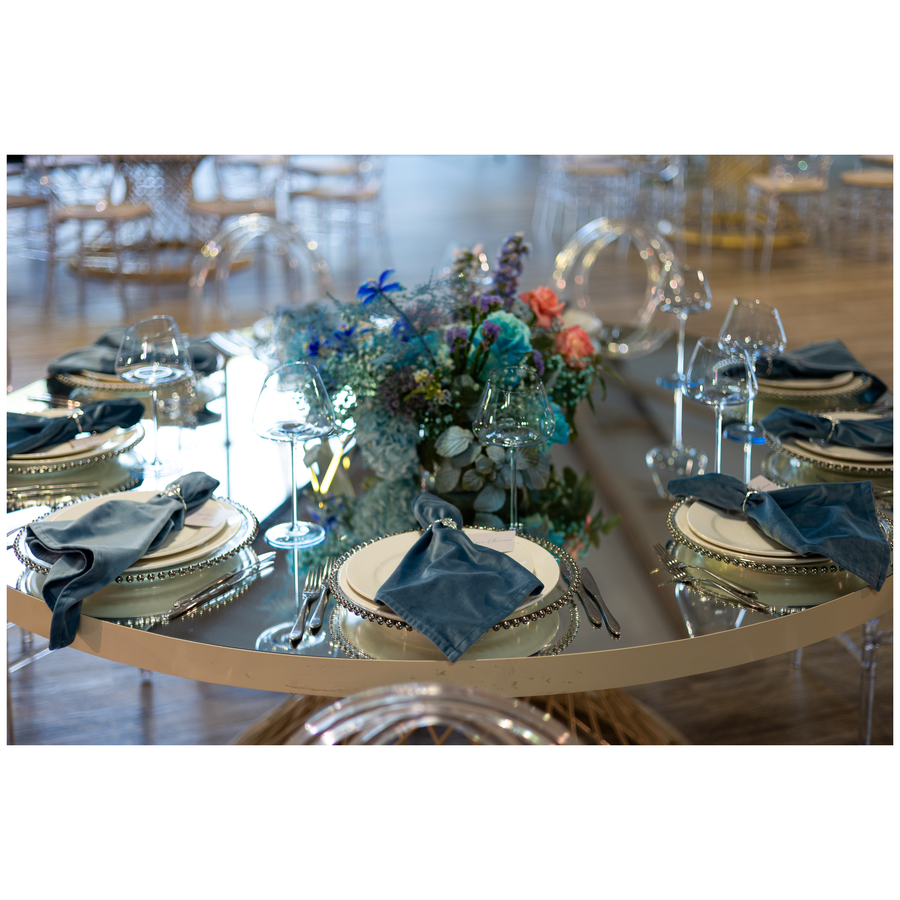 Салфетка бархатная "Бета" голубой сапфир - Фото миниатюра 4