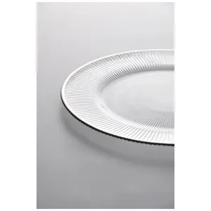 Тарелка "Мистраль" прозрачная с серебряным кантом - Фото 2