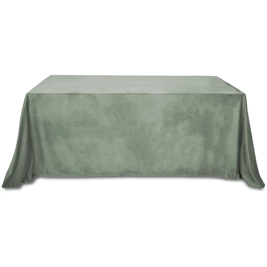 Скатерть бархатная "Бета+" | шалфей серебристый прямоугольная - Фото миниатюра 1