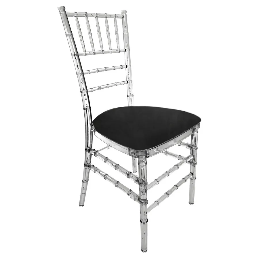 Стул "Тиффани" прозрачный, черный бархат - Фото миниатюра 1