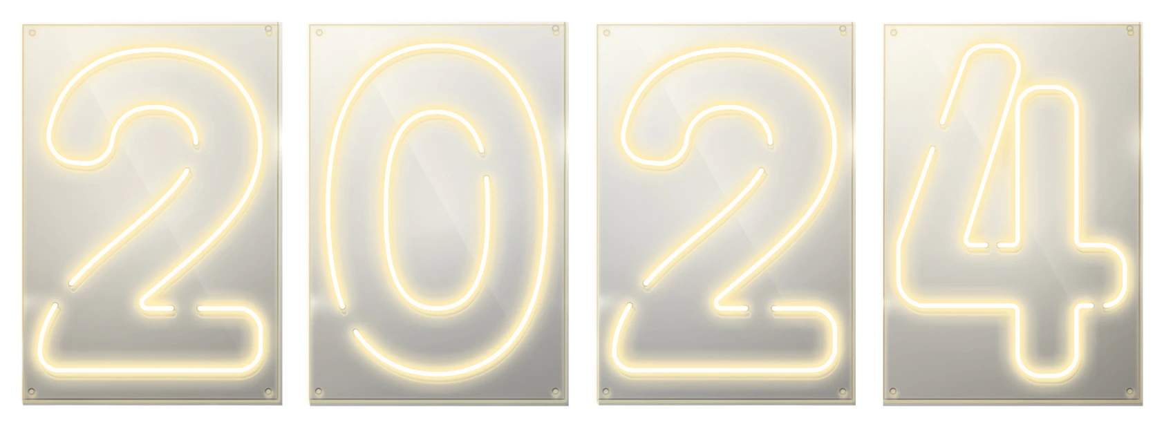 Неоновая надпись “2024”