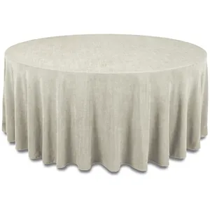 Скатерть "Йота" льняная натуральный холст круглая