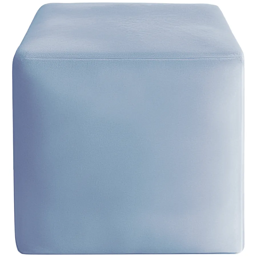 Пуфик "Квадро" голубой сапфир бархат - Фото миниатюра 1