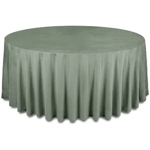 Скатерть бархатная "Бета" шалфей серебристый круглая