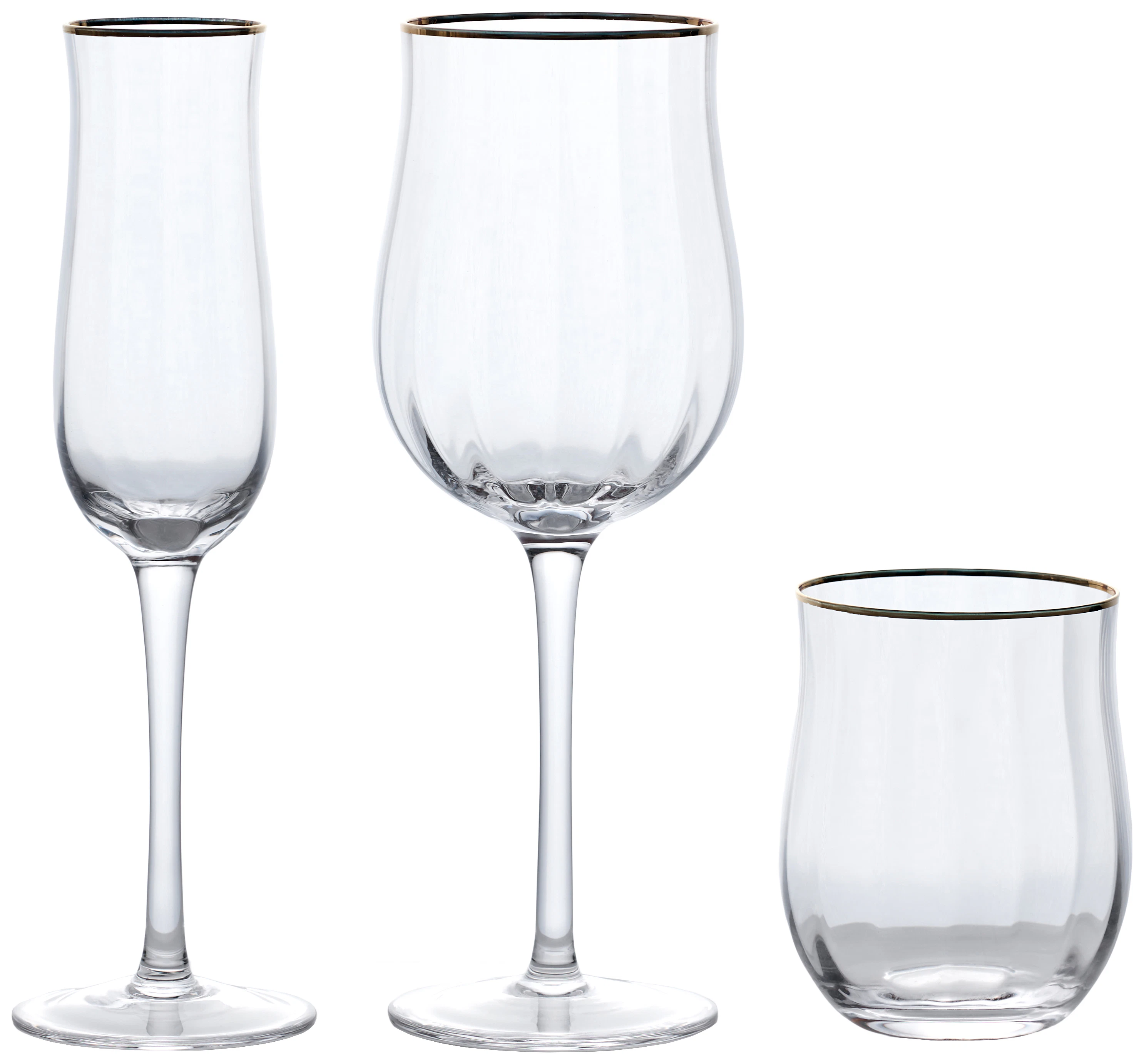 Набор бокалов "Санд" с золотым кантом