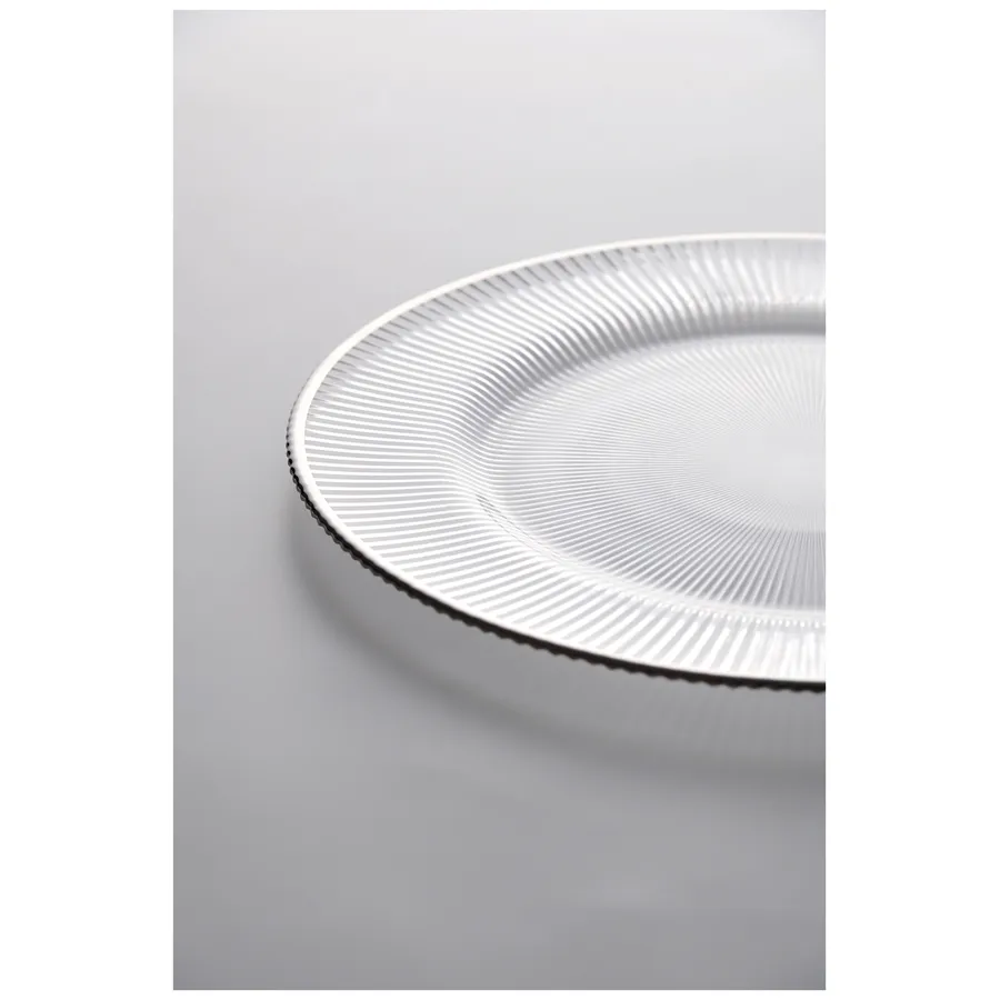 Тарелка "Мистраль" прозрачная с серебряным кантом - Фото миниатюра 2