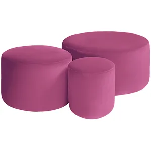 Набор пуфов "Фуфик" малиновый бархат