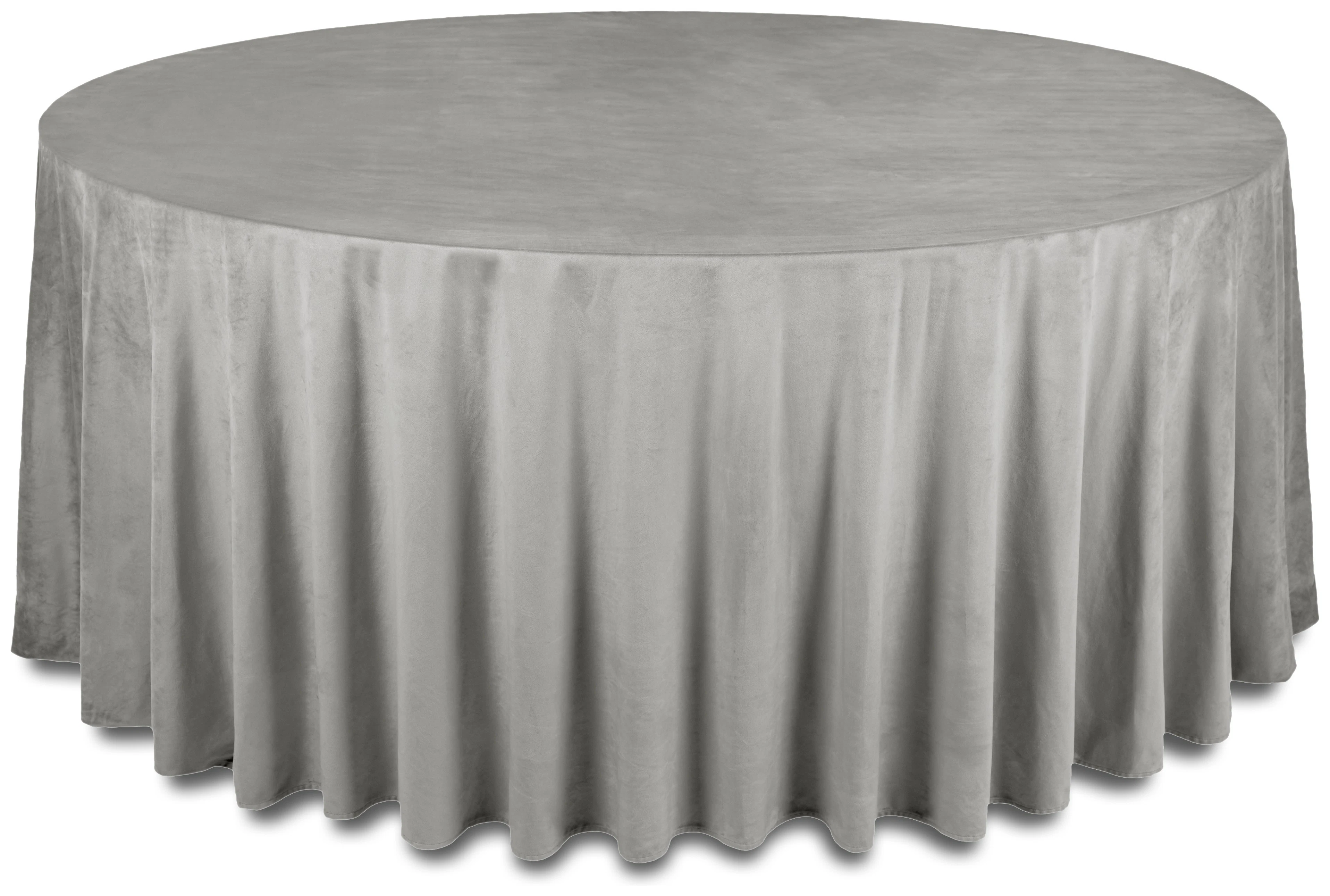 Скатерть бархатная "Бета" серая круглая