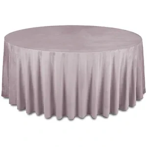 Скатерть бархатная "Бета" пастельно-сиреневая круглая - Фото 1