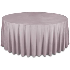 Скатерть бархатная "Бета" пастельно-сиреневая круглая