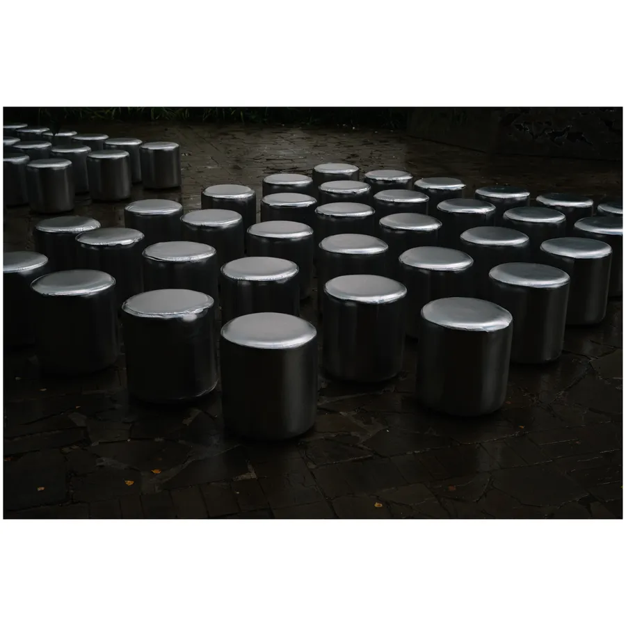 Пуфик "Фуфик" мини серебро - Фото миниатюра 5