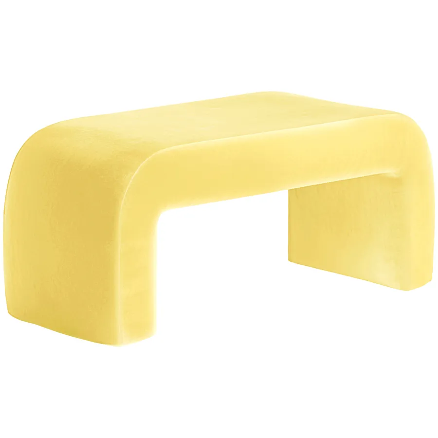 Чехол пуфик "Боу" макс спелая дыня бархат - Фото миниатюра 1