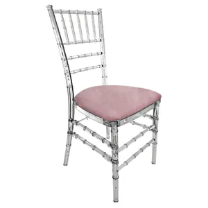 Стул "Тиффани" прозрачный, розовая сакура бархат