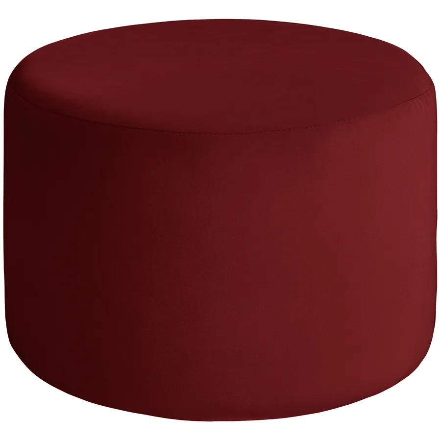 Пуфик "Фуфик" миди гранатовый бархат - Фото миниатюра 1