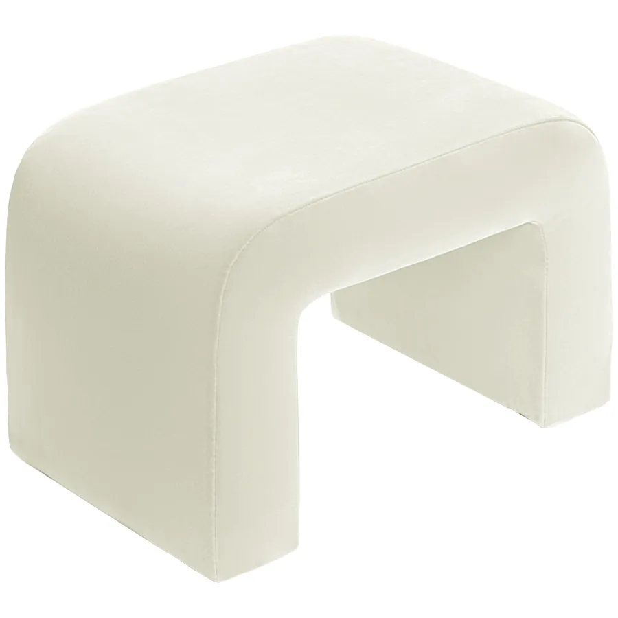 Чехол пуфик "Боу" мини жемчужный бархат - Фото миниатюра 1