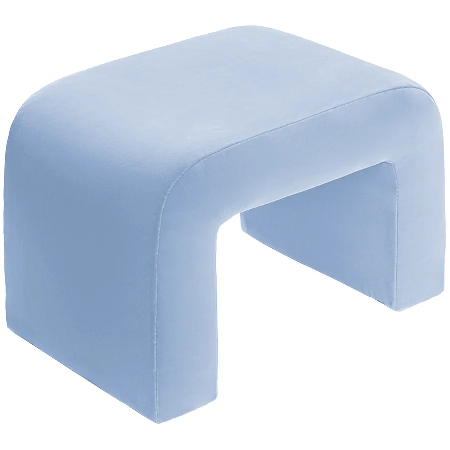 Пуфик "Боу" мини | голубой сапфир бархат - Фото миниатюра 2