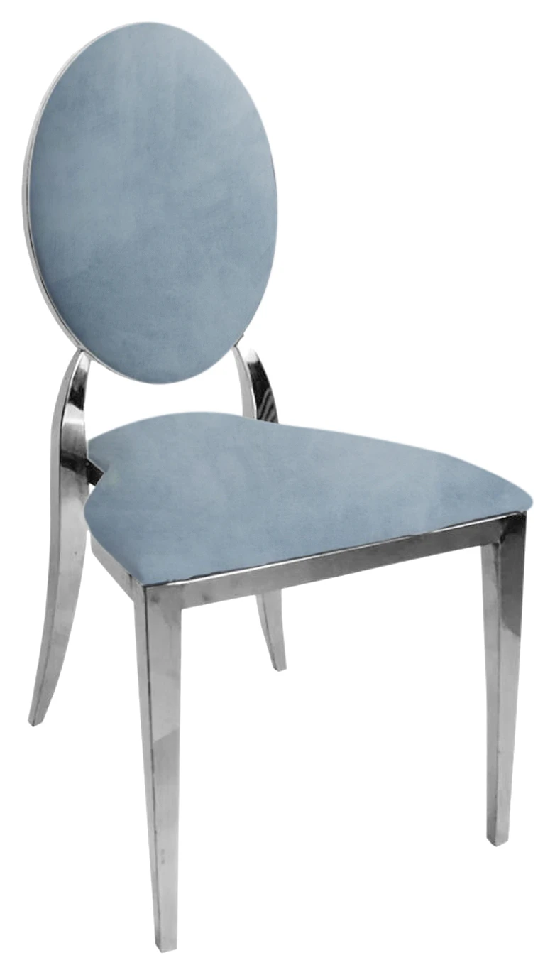 Стул "Вашингтон" серебряный, голубой сапфир бархат