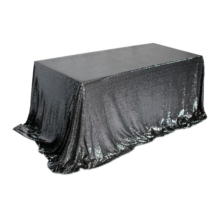 Скатерть с пайетками "Дельта" графитовая прямоугольная - Фото миниатюра 2