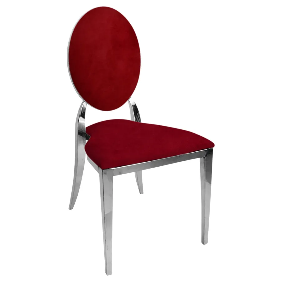 Стул "Вашингтон" серебряный, гранатовый бархат - Фото основное 1