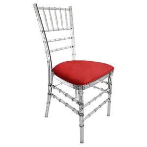 Стул "Тиффани" прозрачный, красный дракон бархат