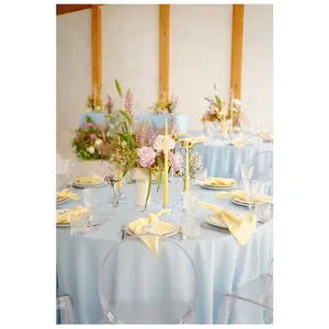 Скатерть "Альфа" пастельно-голубая круглая - Фото 3