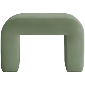 Пуфик "Боу" мини | светло-зеленый бархат