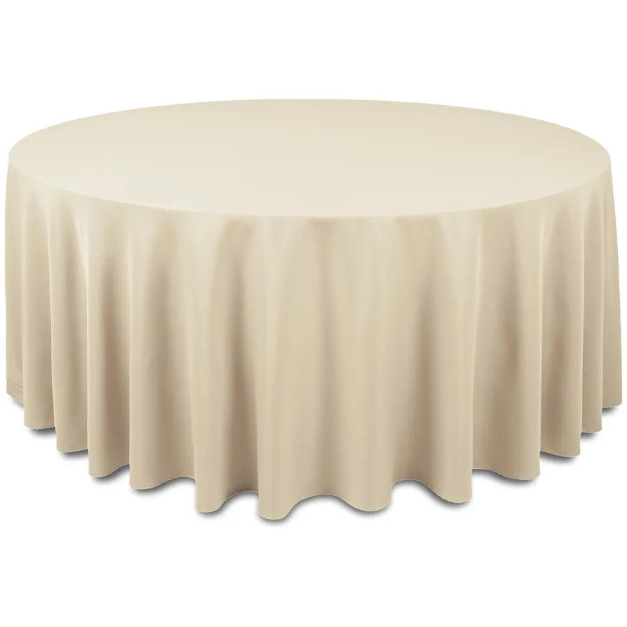 Скатерть "Альфа" песочно-ванильная круглая - Фото миниатюра 1