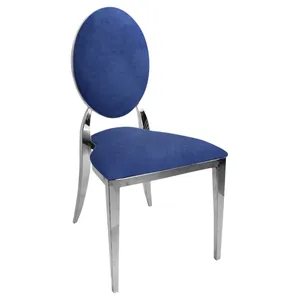 Стул "Вашингтон" серебряный, синий Ван Гога бархат