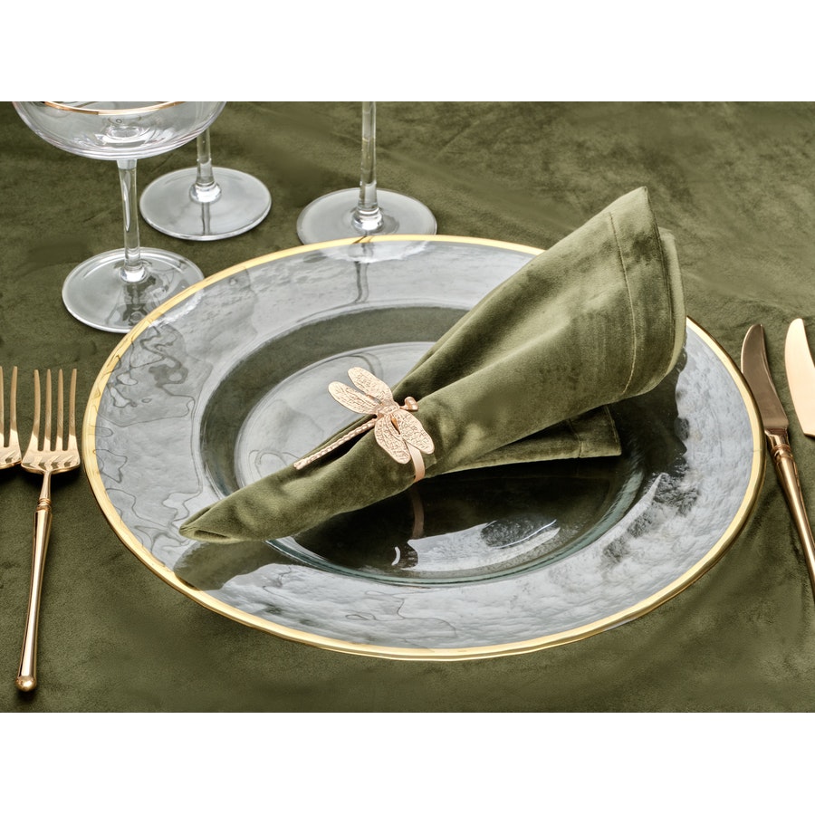 Подстановочная тарелка «Бари» прозрачная с золотой каймой - Фото миниатюра 4