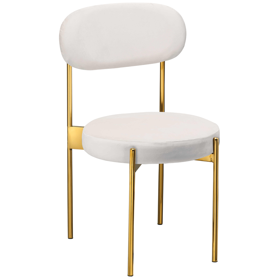Стул «Тотем» золотой, белый теплый бархат - Фото основное 1