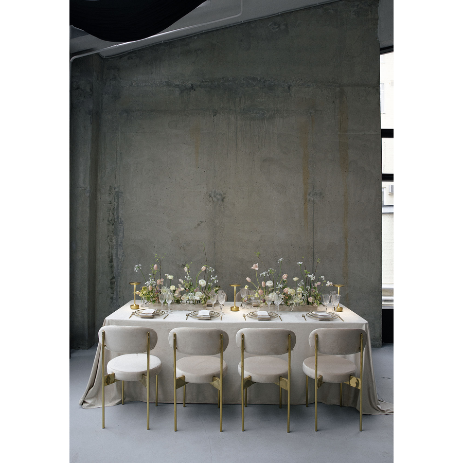 Стул «Тотем» золотой, серо-бежевый теплый бархат - Фото миниатюра 2